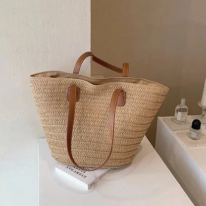 Veloria™ Woven Straw Tote 