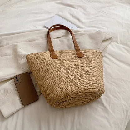 Veloria™ Woven Straw Tote 