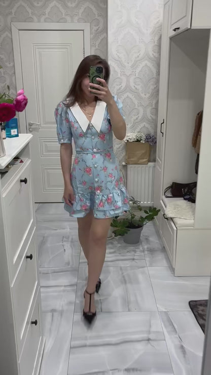 Veloria™ Ruffled Puff Sleeve Mini Dress