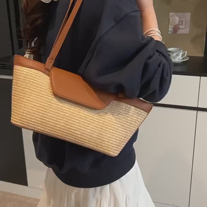 Veloria™ Woven Straw Baguette Bag