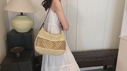 Veloria™ Bow-Knot Straw Shoulder Tote