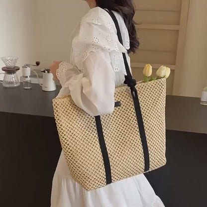 Veloria™ Woven Straw Casual Tote
