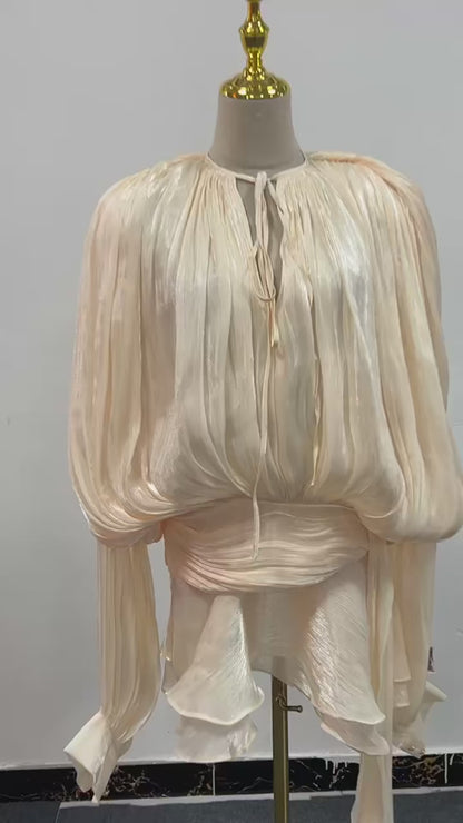 Vestido Mini com Laçadas e Drapeado Veloria™